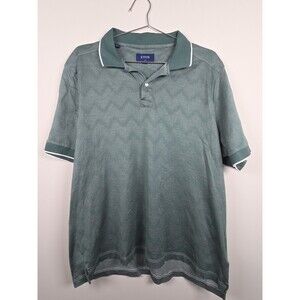Eton Polo Shirt Mens XL Green Banded Slim Fit Pique Short Sleeve Made In Romania